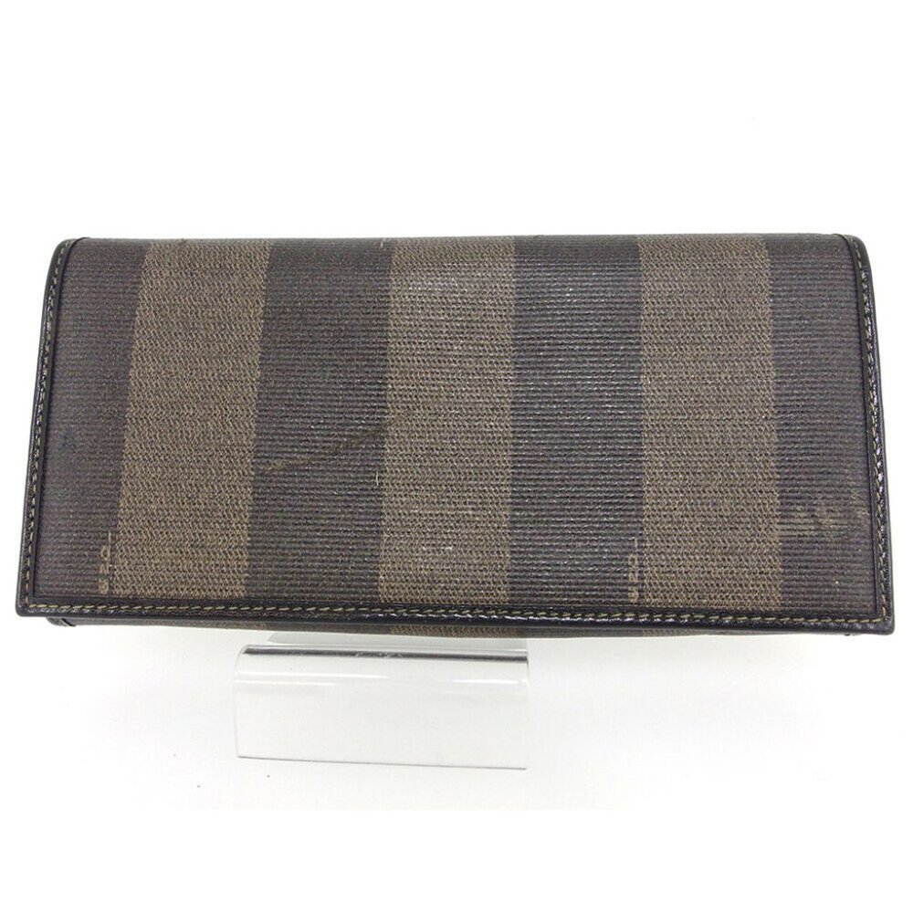 Authentic FENDI wallet pecan beige PVC  ~ leather
